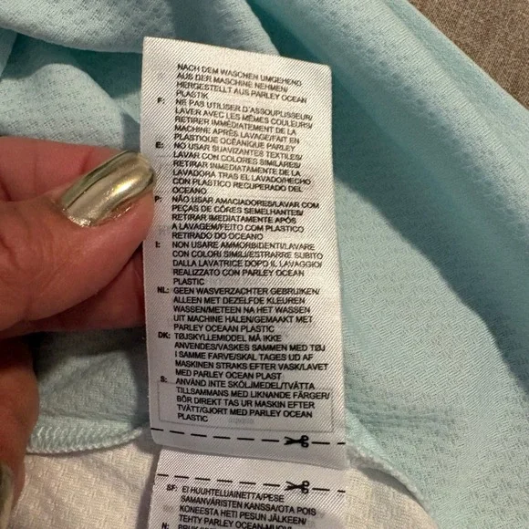 Adidas Primeblue Women Top Light Blue White Colorblock Athletic T Shirt Size M - Picture 13 of 16